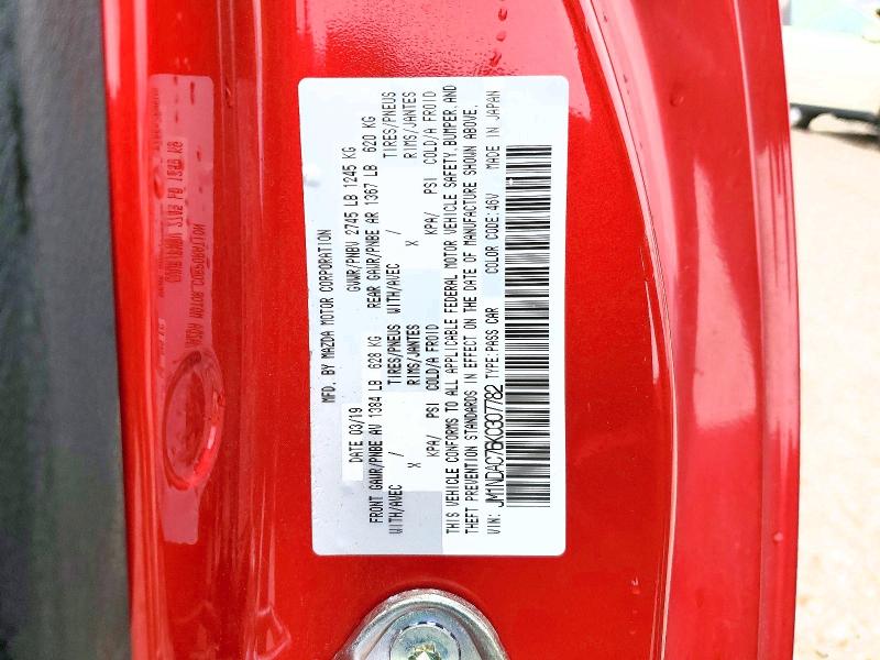 Auction sale of the 2019 Mazda Mx-5 Miata, vin: JM1NDAC76K0307782, lot number: 77499325