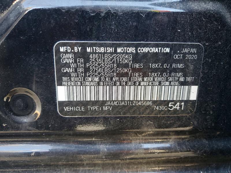 Продаж на аукціоні авто 2020 Mitsubishi Outlander, vin: JA4AD3A31LZ045686, номер лоту: 78330435