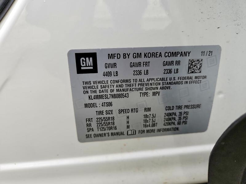 Aukcja sprzedaży 2022 Buick Encore Gx, vin: KL4MMESL7NB080543, numer aukcji: 76252265