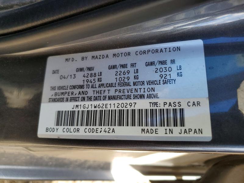 76760125 :رقم المزاد ، JM1GJ1W62E1120297 vin ، 2014 Mazda 6 مزاد بيع