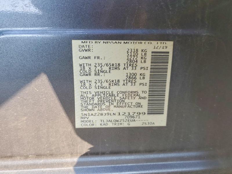 Aukcja sprzedaży 2020 Nissan Murano, vin: 5N1AZ2BJ9LN121799, numer aukcji: 77354495