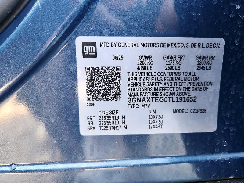 Продажа на аукционе авто 2026 Chevrolet Equinox, vin: 3GNAXTEG0TL191652, номер лота: 76460015