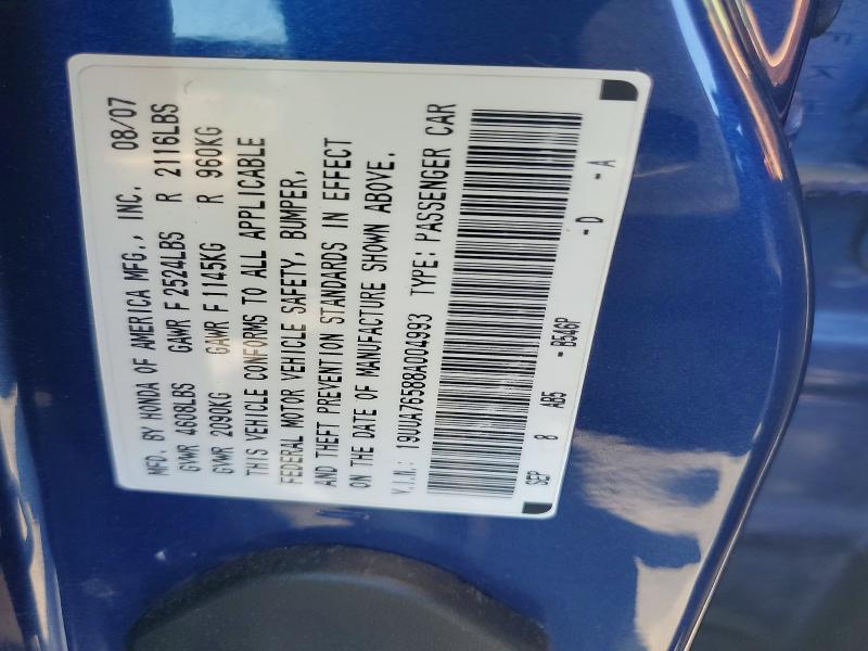 Продажа на аукционе авто 2008 Acura Tl Type S, vin: 19UUA76588A004993, номер лота: 77480035
