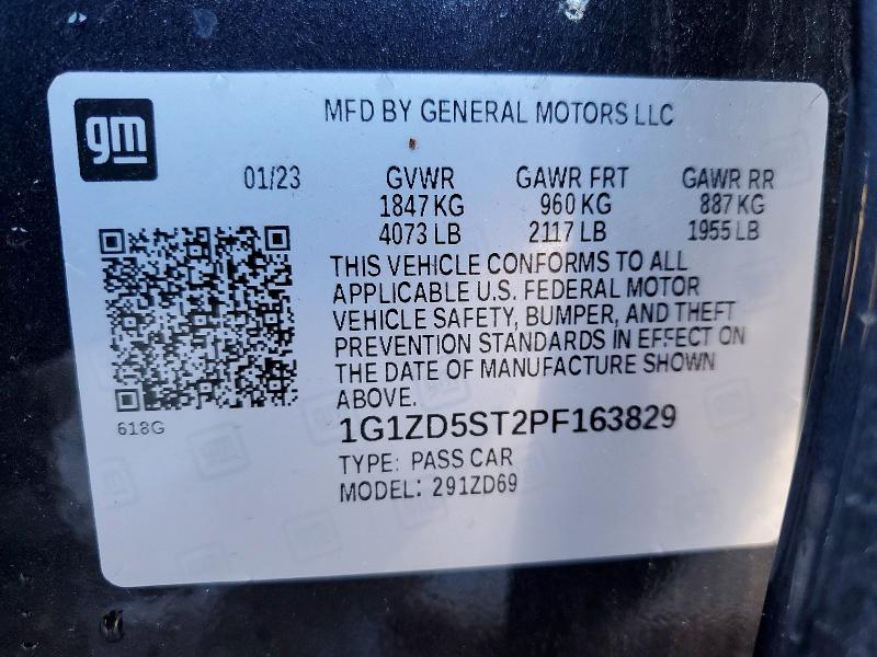 78362315 :رقم المزاد ، 1G1ZD5ST2PF163829 vin ، 2023 Chevrolet Malibu مزاد بيع