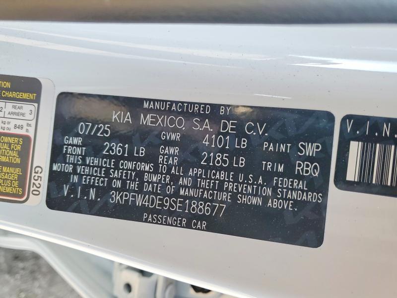 Aukcja sprzedaży 2025 Kia K4, vin: 3KPFW4DE9SE188677, numer aukcji: 76709815