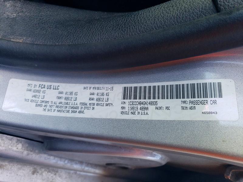 Aukcja sprzedaży 2016 Chrysler 200, vin: 1C3CCCAB4GN148935, numer aukcji: 78395215
