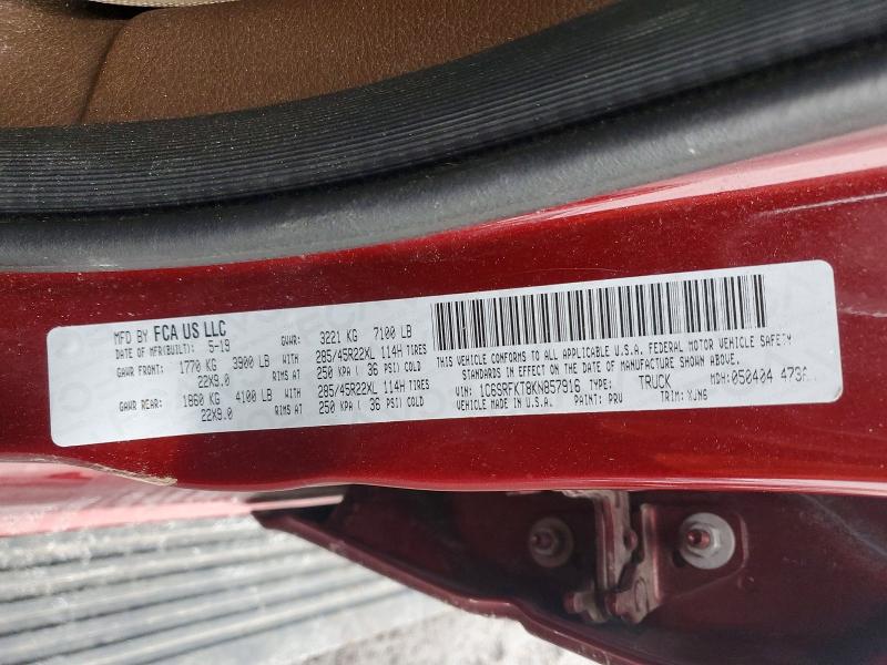 Продаж на аукціоні авто 2019 Ram 1500, vin: 1C6SRFKT8KN857916, номер лоту: 77650835
