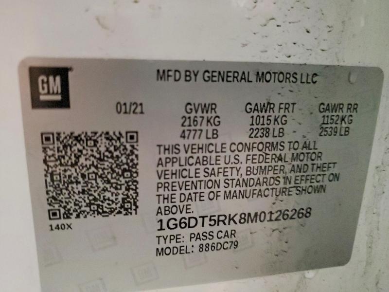 2021 Cadillac Ct5 მანქანა იყიდება აუქციონზე, vin: 1G6DT5RK8M0126268, აუქციონის ნომერი: 78327415