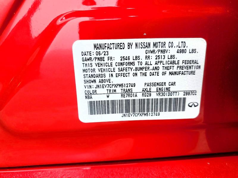 2023 Infiniti Q50 მანქანა იყიდება აუქციონზე, vin: JN1EV7CPXPM512749, აუქციონის ნომერი: 75974525