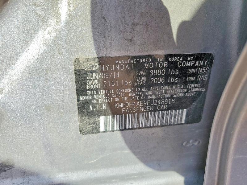 76897355 :رقم المزاد ، KMHDH4AE9FU248918 vin ، 2015 Hyundai Elantra مزاد بيع