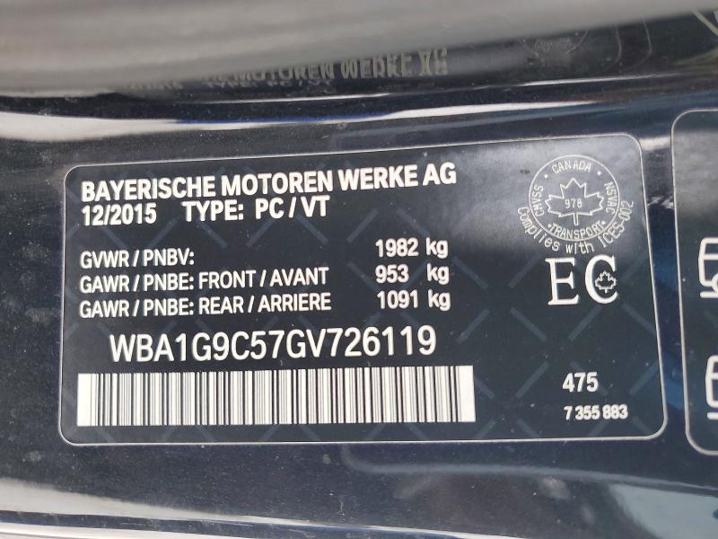 76311095 :رقم المزاد ، WBA1G9C57GV726119 vin ، 2016 Bmw 228 مزاد بيع