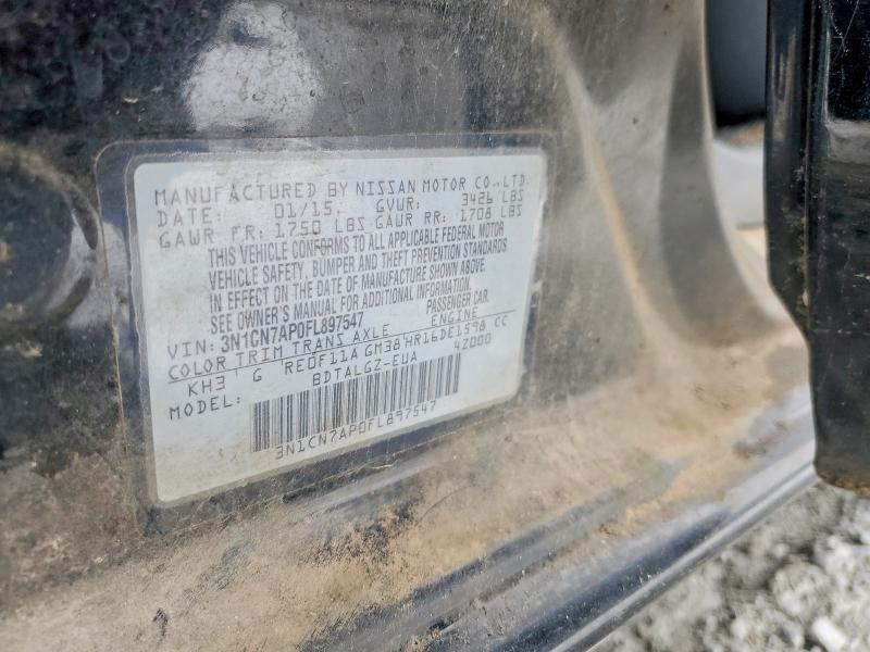 Auction sale of the 2015 Nissan Versa, vin: 3N1CN7AP0FL897547, lot number: 75344565