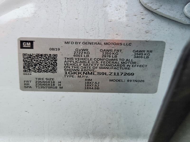 Aukcja sprzedaży 2020 Gmc Acadia, vin: 1GKKNMLS9LZ117269, numer aukcji: 78041145
