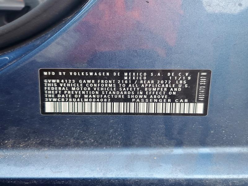 76773665 :رقم المزاد ، 3VWCB7BU4LM004082 vin ، 2020 Volkswagen Jetta مزاد بيع