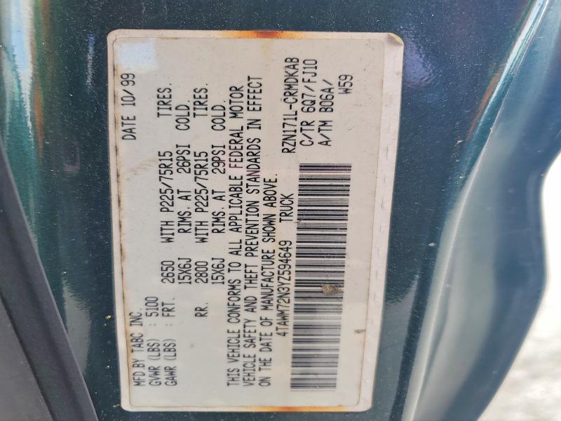 76588575 :رقم المزاد ، 4TAWM72N3YZ594649 vin ، 2000 Toyota Tacoma مزاد بيع