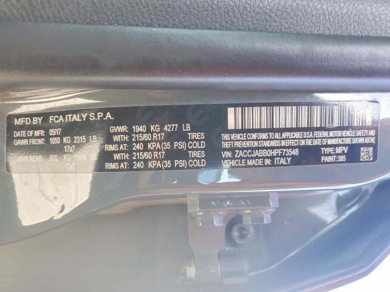 78589655 :رقم المزاد ، ZACCJABB0HPF73548 vin ، 2017 Jeep Renegade مزاد بيع