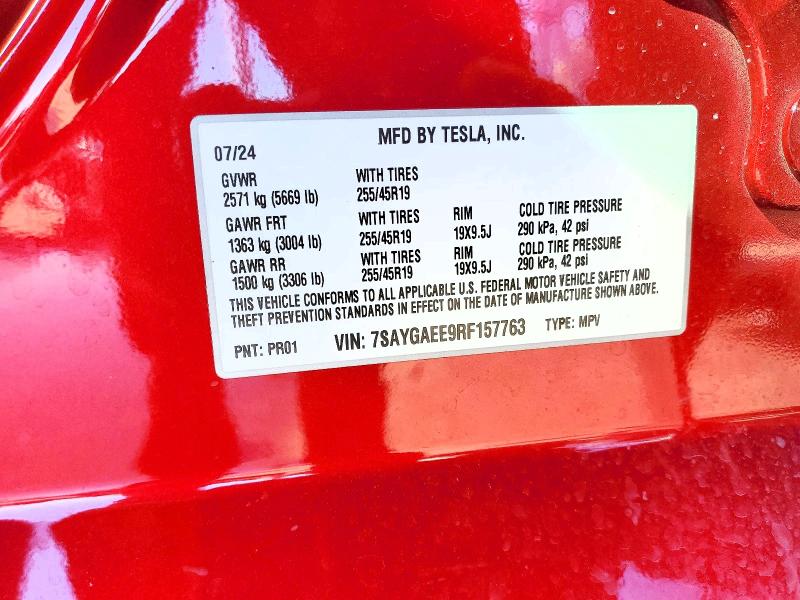 Aukcja sprzedaży 2024 Tesla Model Y, vin: 7SAYGAEE9RF157763, numer aukcji: 77853025