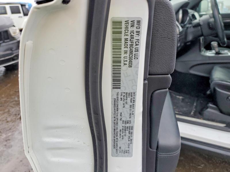 Продаж на аукціоні авто 2021 Jeep Grand Cherokee, vin: 1C4RJFBG4MC504038, номер лоту: 77535615