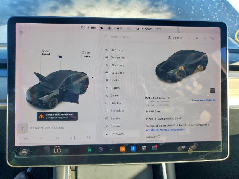 2021 Tesla Model Y მანქანა იყიდება აუქციონზე, vin: 5YJYGDEE5MF062348, აუქციონის ნომერი: 76609175