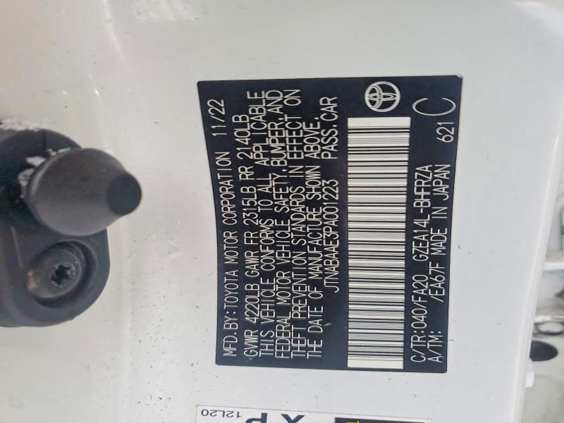 2023 Toyota Gr Corolla მანქანა იყიდება აუქციონზე, vin: JTNABAAE3PA001223, აუქციონის ნომერი: 76603175