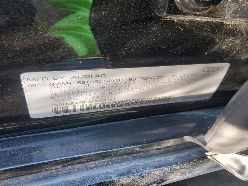 Продаж на аукціоні авто 2020 Audi A8, vin: WAU8EAF85LN004282, номер лоту: 76997115