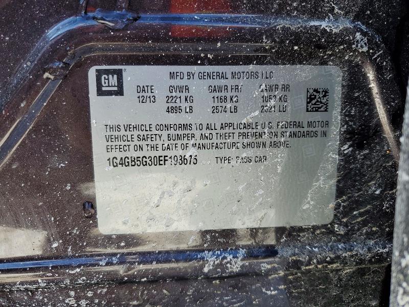 75446475 :رقم المزاد ، 1G4GB5G30EF193675 vin ، 2014 Buick Lacrosse مزاد بيع