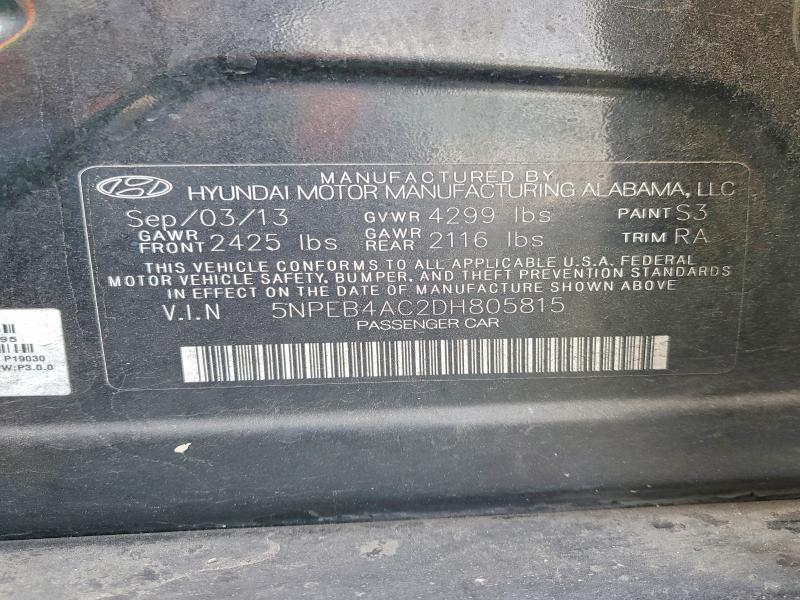 Aukcja sprzedaży 2013 Hyundai Sonata, vin: 5NPEB4AC2DH805815, numer aukcji: 78471085