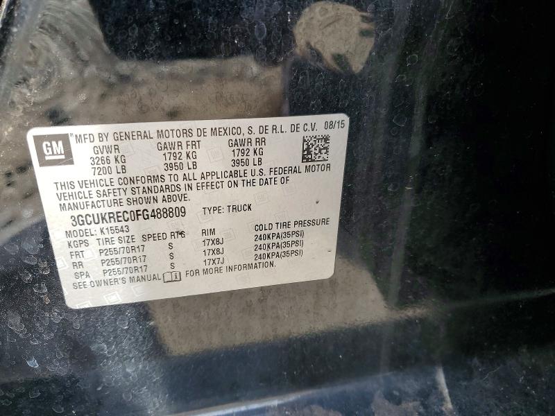 78902785 :رقم المزاد ، 3GCUKREC0FG488809 vin ، 2015 Chevrolet Silverado مزاد بيع