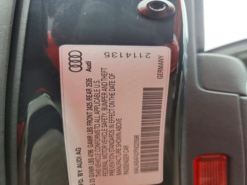 2023 Audi A4 მანქანა იყიდება აუქციონზე, vin: WAUABAF42PN020596, აუქციონის ნომერი: 76897155