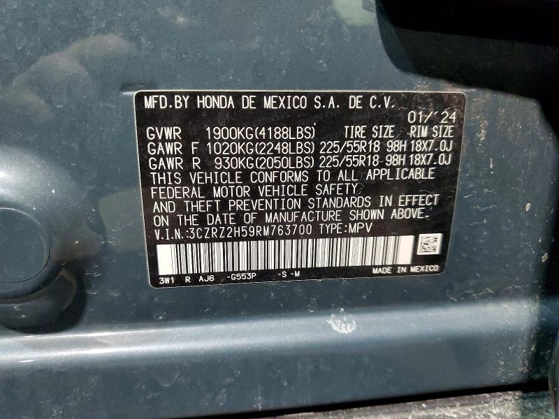 Продаж на аукціоні авто 2024 Honda Hr-v, vin: 3CZRZ2H59RM763700, номер лоту: 77165465