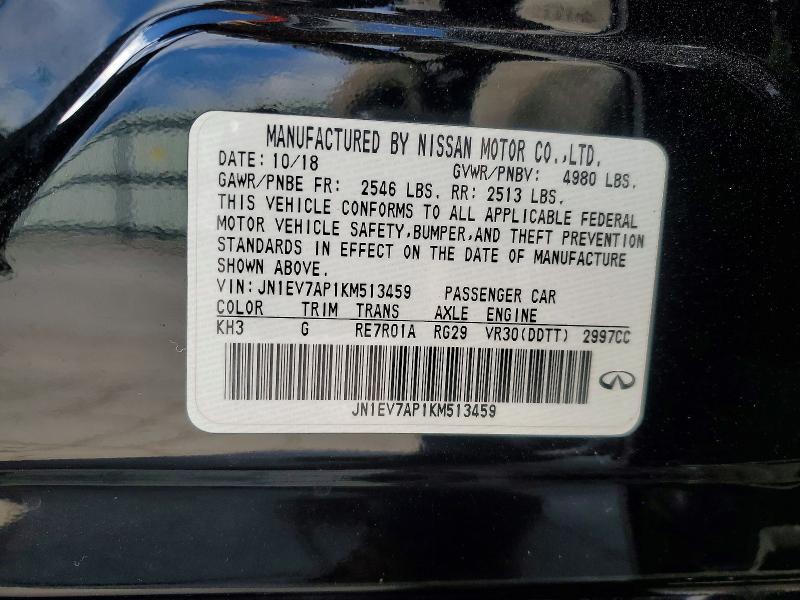 Продажа на аукционе авто 2019 Infiniti Q50, vin: JN1EV7AP1KM513459, номер лота: 78247245