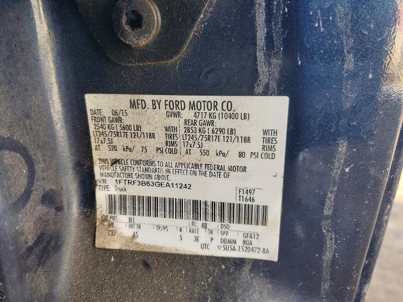 78669005 :رقم المزاد ، 1FTRF3B63GEA11242 vin ، 2016 Ford F350 مزاد بيع