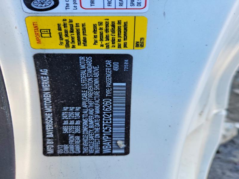 75354285 :رقم المزاد ، WBAYP1C57ED216260 vin ، 2014 Bmw 650 مزاد بيع