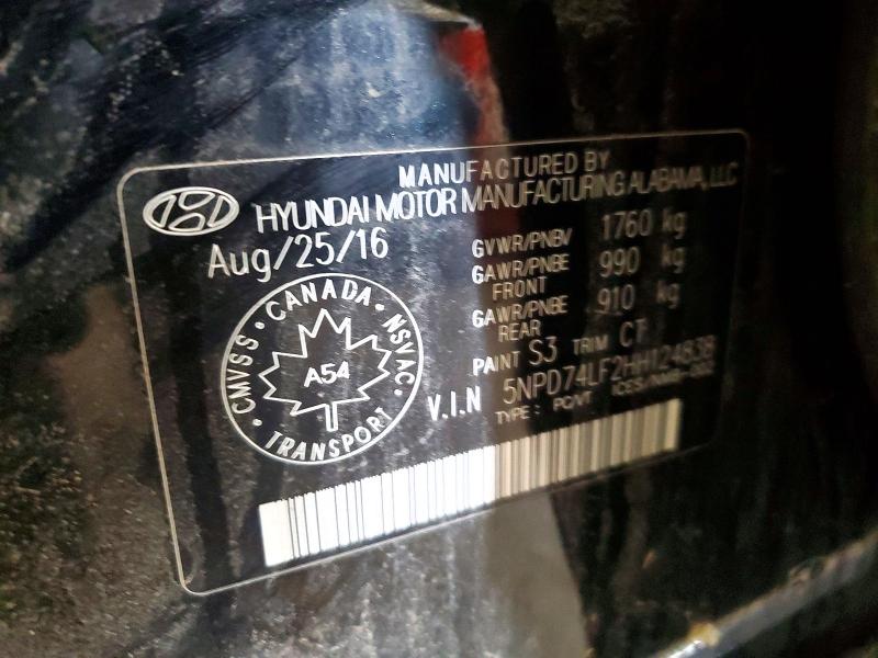 Продаж на аукціоні авто 2017 Hyundai Elantra, vin: 5NPD74LF2HH124838, номер лоту: 78548095
