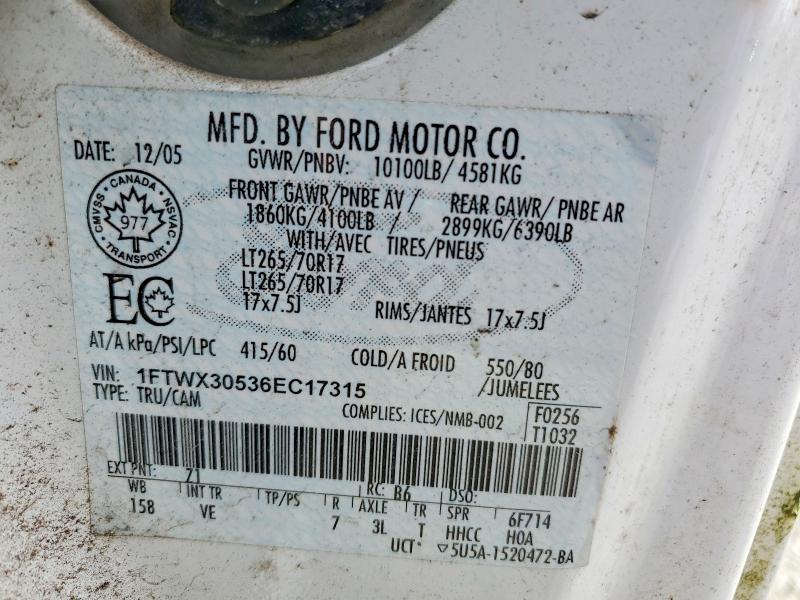 Aukcja sprzedaży 2006 Ford F350, vin: 1FTWX30536EC17315, numer aukcji: 78343505
