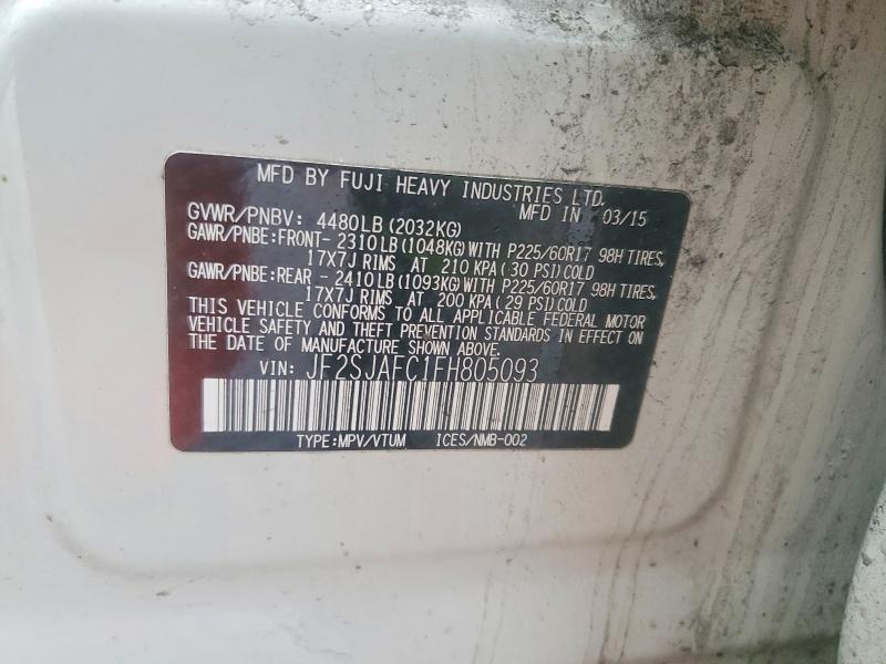 76697465 :رقم المزاد ، JF2SJAFC1FH805093 vin ، 2015 Subaru Forester مزاد بيع