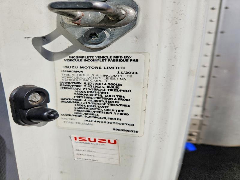Продаж на аукціоні авто 2012 Isuzu Npr Hd, vin: JALC4W162C7002768, номер лоту: 76444175