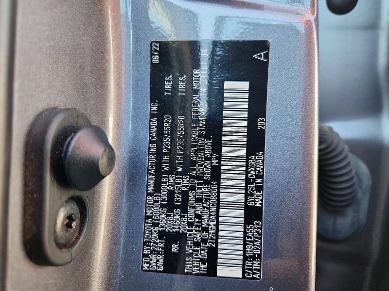 Aukcja sprzedaży 2022 Lexus Rx, vin: 2T2HGMDA4NC088004, numer aukcji: 72599645