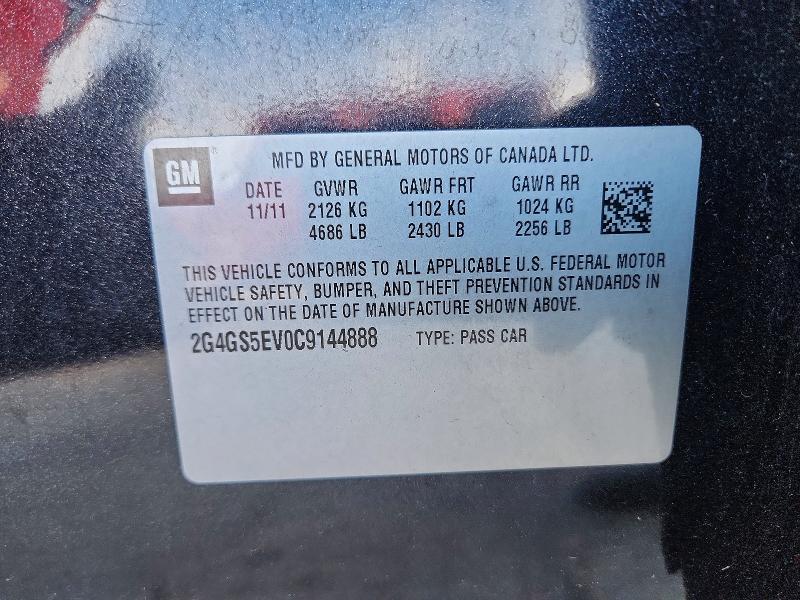 Aukcja sprzedaży 2012 Buick Regal, vin: 2G4GS5EV0C9144888, numer aukcji: 78510365