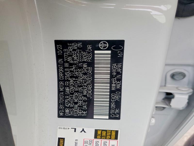 77478065 :رقم المزاد ، JTDADABU7R3010468 vin ، 2024 Toyota Prius مزاد بيع