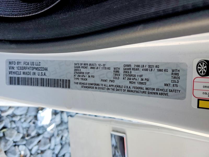 Продаж на аукціоні авто 2023 Ram 1500, vin: 1C6SRFHT0PN522244, номер лоту: 74782695