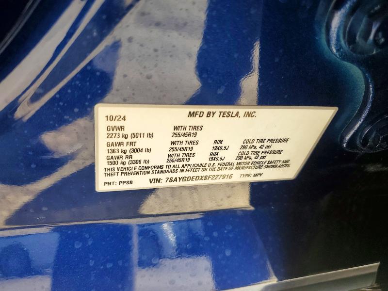 Продаж на аукціоні авто 2025 Tesla Model Y, vin: 7SAYGDEDXSF227916, номер лоту: 78825675