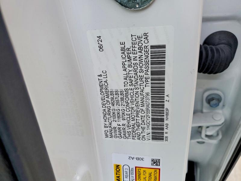 78561675 :رقم المزاد ، 1HGCY2F55RA073796 vin ، 2024 Honda Accord مزاد بيع