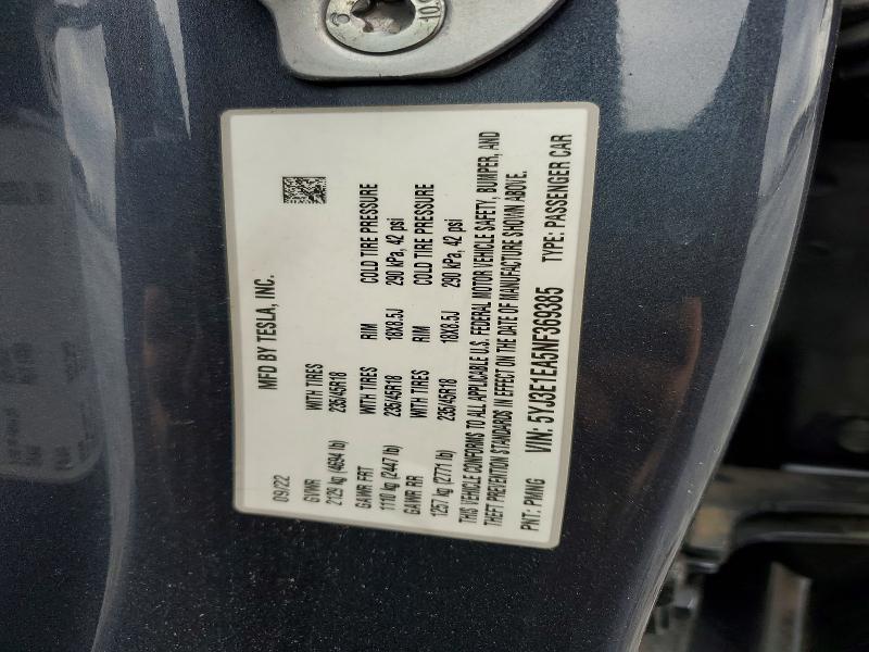 Auction sale of the 2022 Tesla Model 3, vin: 5YJ3E1EA5NF369385, lot number: 78276405