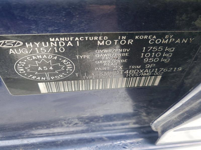 Aukcja sprzedaży 2010 Hyundai Elantra, vin: KMHDT4BDXAU176219, numer aukcji: 74458595