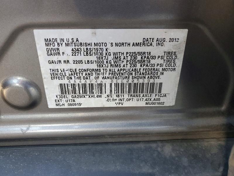 Продаж на аукціоні авто 2014 Mitsubishi Outlander Sport, vin: 4A4AP4AU8EE005393, номер лоту: 75914995