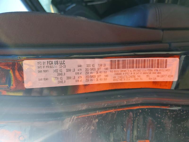 Продаж на аукціоні авто 2020 Dodge Durango, vin: 1C4SDJCT3LC248786, номер лоту: 77219395