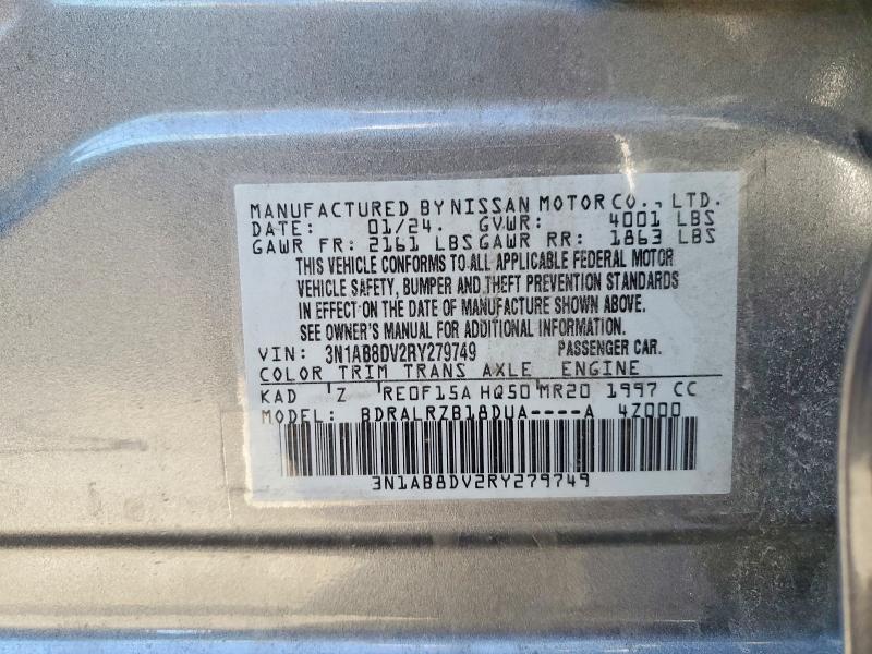 2024 Nissan Sentra მანქანა იყიდება აუქციონზე, vin: 3N1AB8DV2RY279749, აუქციონის ნომერი: 79016065
