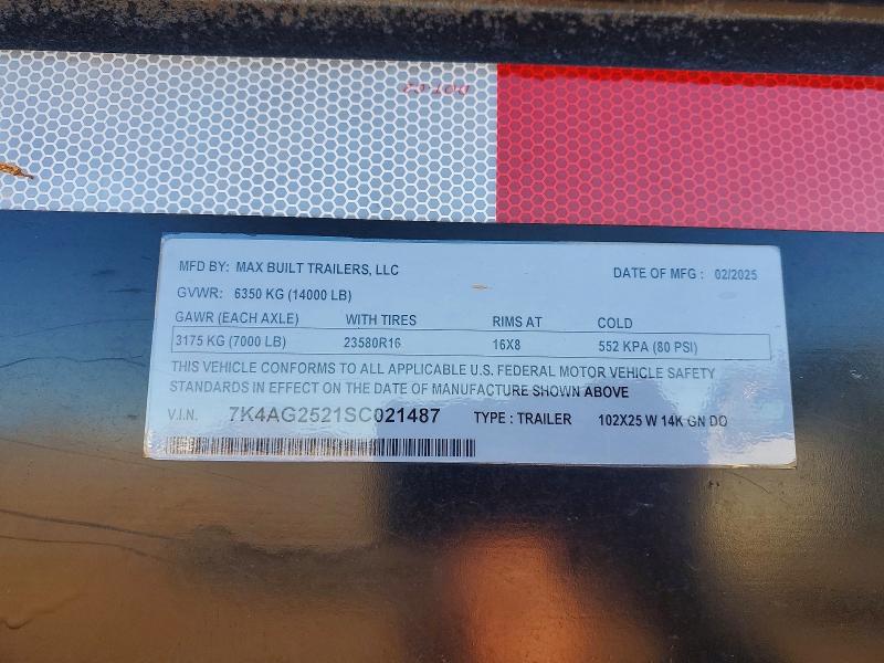 Продажа на аукционе авто 2025 Max Built Unknown, vin: 7K4AG2521SC021487, номер лота: 77004845