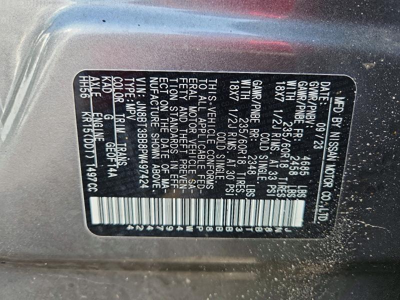 77611995 :رقم المزاد ، JN8BT3BB8PW497424 vin ، 2023 Nissan Rogue مزاد بيع